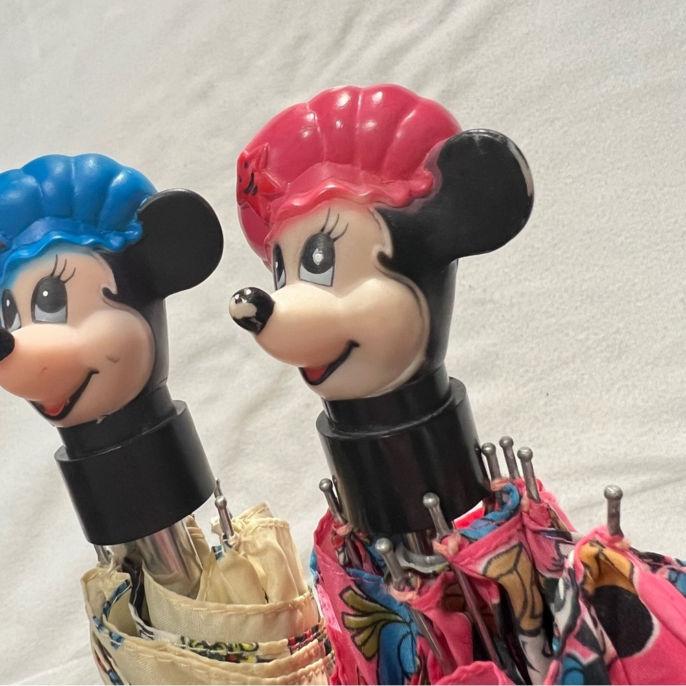 Mickey Minnie Mouse vintage 1970s umbrellas matching Rare Disney - Picture 3 of 8